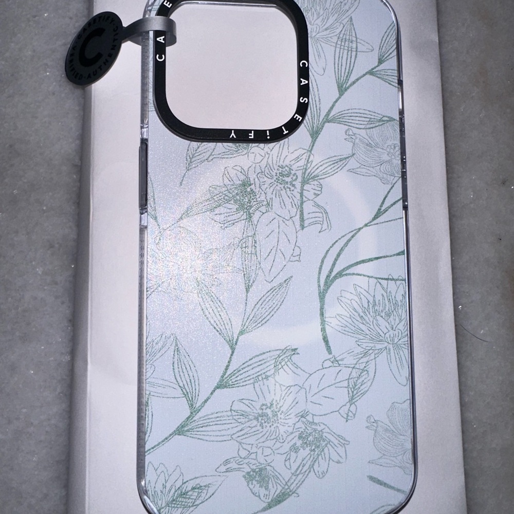 Casetify White and Green Botanical Phone Case